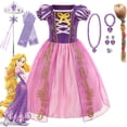 thumbnail image 2 of Disney Girl Rapunzel Dress Kids Tangled Disguise Carnival Girls Princess Costume Birthday Party Gown Outfit Clothes 2-10 Years, 2 of 5