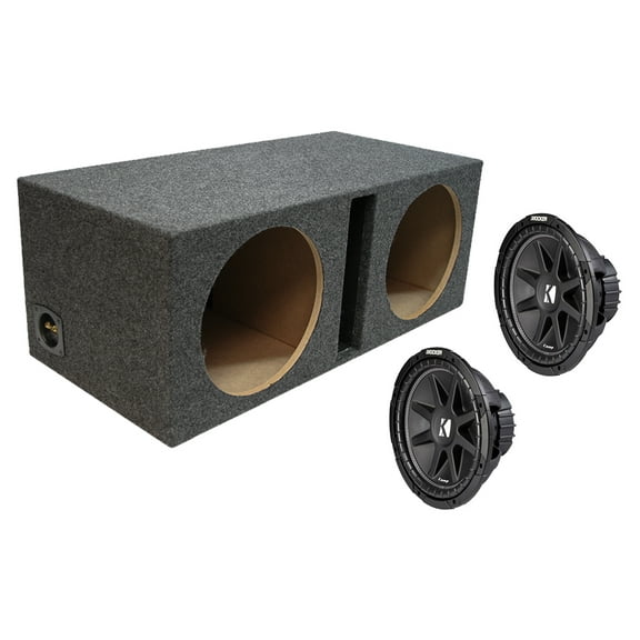 Kicker 43C124 12" Comp C12 Series 150W RMS 4 Ohm Sub and ASC PV212 Sub Box