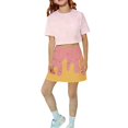thumbnail image 4 of CPNG Girls Skorts Loose Athletic Skirts with Shorts Little Girl Casual Icecream Print High Waisted Stretchy Sporty Skorts, 4 of 7