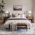 thumbnail image 2 of DEORAB 8x10 Area Rugs Low Pile Lightweight Machine Washable Non Slip for Living Room, Bedroom, Home Decor, Distressed Abstract Blue, 2 of 6