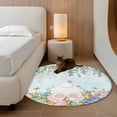thumbnail image 2 of Round Rug 4Ft Washable Non-Slip, Cute Easter Bunny Circle Area Rugs for Living Room Bedroom, Eucalyptus Leaves Colorful Eggs Teal Indoor Floor Mats Carpet Runner for Home Decor Aesthetic, 2 of 8