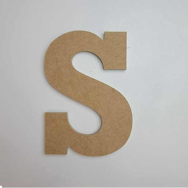 Craft Wooden Unfinished Letter 4" Tall S, Wood Wall Letter, Rockwell Font, BuildACross