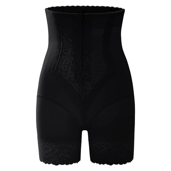 Fajas moldeadoras de cintura alta para mujer, de poliéster, con encaje, de color liso, para glúteos y abdomen.
