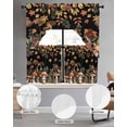 thumbnail image 2 of Thanksgiving Fall Leaves Swag Curtains for Living Room/Bedroom Windows, Mushroom Black Country Botanical Kitchen Curtains and Valances Set 36 Inch Length, Light Filtering Swags Valance Curtain Panels, 2 of 5