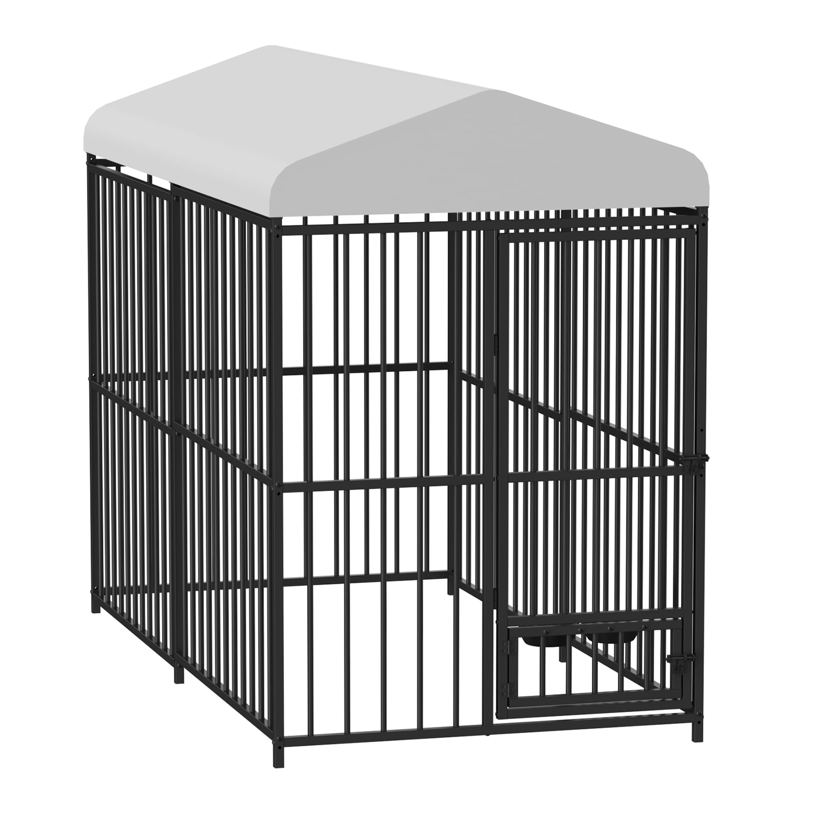 8x4x6 FT Outdoor Dog Kennel for Large Dogs, Heavy Duty Dog Playpen Fence with Lock, Dog Enclosures with UV-Resistant Waterproof Roof Cover for Outside
