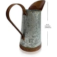 thumbnail image 4 of Galvanized Metal-Decorative 10.5" Inch Large Pitcher Farmhouse Flower Holder Vase, 4 of 5