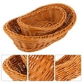 thumbnail image 3 of WHAMVOX 2 Pcs Traditional Containers Fruit Basket 28x19cm Brown, 3 of 8