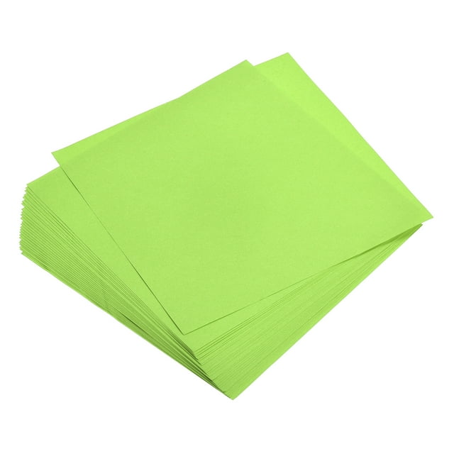 Unique Bargains 200 Sheets 6x6 Inch Origami Paper Double Sided Fluorescent Green Square Sheet for Art Craft Project, Beginners