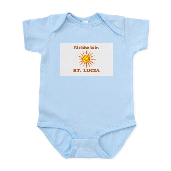 CafePress - I'd Rather Be In St. Lucia Infant Bodysuit - Baby Light Bodysuit, Size Newborn - 24 Months