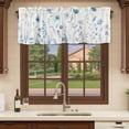 thumbnail image 6 of 2 Pack Valances for Window, Blue Spring Floral Short Curtains for Kitchen Bedroom Living Room, Summer Flowers Botanical Elegant Rod Pocket Small Window Treatment Valance Drapes 42 x 18 Inch, 6 of 8