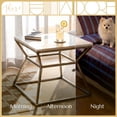 thumbnail image 2 of Adore Decor Audrey 17-Inch Marble Side Table, Square Accent Table with Marble-Print Top and Silver Hourglass Metal Base for Living Room or Bedroom, 2 of 8