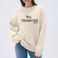 thumbnail image 2 of Aboser Yes,I'm Still Cold Me 24:7 Women's Sweaters Cozy Ribbed Knit Sweater Plus Size Long Sleeve Pullover Going Out Tops Loose Round Neck Knitwear, 2 of 7