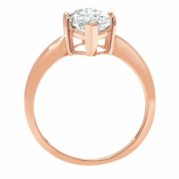 2.5 ct Marquise Cut White Sapphire Solitaire Engagement Ring for Women in 18K Rose Gold