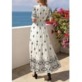 thumbnail image 6 of PRETTYGARDEN Womens Summer Boho Maxi Dress Trendy Short Sleeve V Neck Flowy Beach Floral Dresses with Pockets, 6 of 8