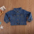 thumbnail image 2 of ZAXARRA Bébé Filles Garçons Manteau Denim Automne Manches Longues Bouton Veste vers le Bas, 2 of 7