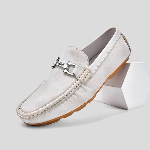 Horsebit Metal Accent Slip-On Casual Driving Loafers