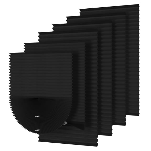 MYshade 6 Pack No Tools Temporary Blackout Paper Shades for Windows(Black, 36" W x 72" H)