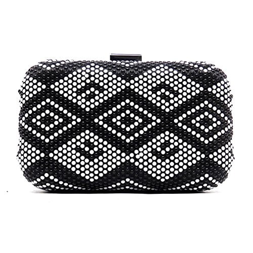 2Chique Boutique Black and White Acrylic Studded Evening Bag Walmart