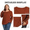 thumbnail image 3 of TEMOFON Plus Size Tops for Women Button Long Sleeve Tops Fall Lightweight Sweaters Casual Loose Fit Pullover Tops 5XL, 3 of 7
