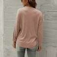 thumbnail image 6 of Tops for Women V Neck Button Down Solid Color Basic Blouse Casual Loose Fit Long Sleeve Summer Fall Tunic Shirts, 6 of 6
