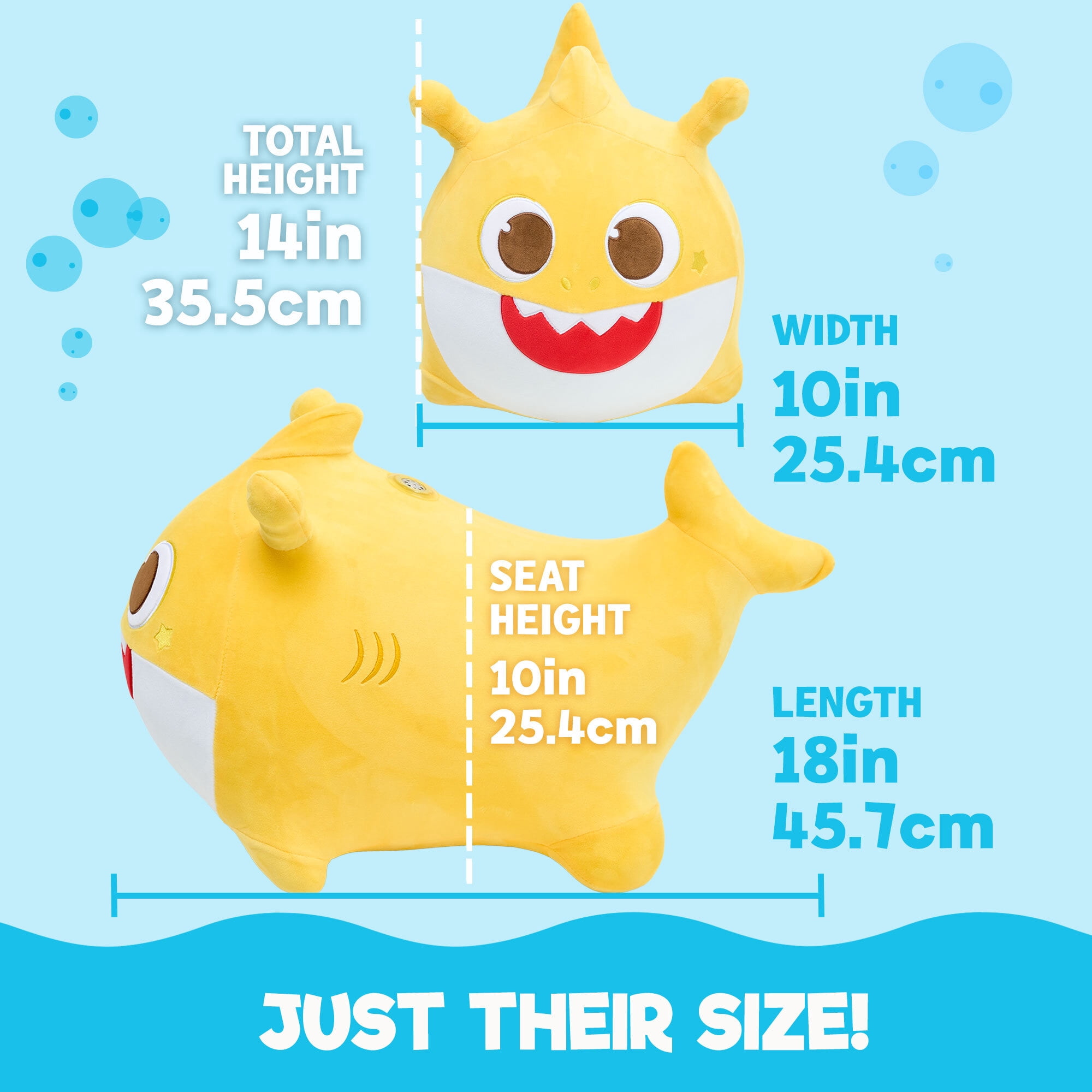 Baby Shark Ride on Bouncy Plush Toy - Official Pinkfong Musical Hopper - Birthday Gift for Toddlers Kids Boys and Girls Ages 2-5