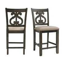 Picket House Furnshings tanford Counter Swirl Back Side Chair in Red (Set of 2)