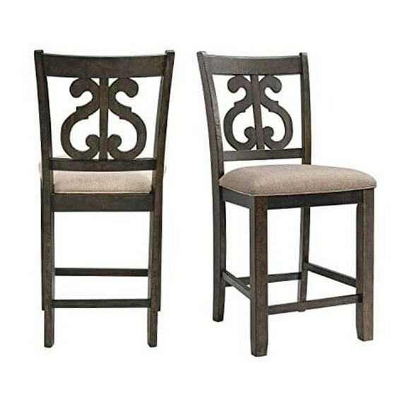 Picket House Furnshings tanford Counter Swirl Back Side Chair in Red (Set of 2)