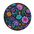 thumbnail image 2 of 36.2 Inch Round Floor Mat Colorful Flowers and Vines Carpet Decor Rug for Living Room Bedroom, 2 of 6