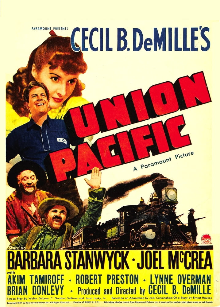 Union Pacific From Top Barbara Stanwyck Joel Mccrea Lynne Overman Akim Tamiroff On Midget Window Card 1939 Movie Poster Masterprint 11 X 17 Walmart Com Walmart Com