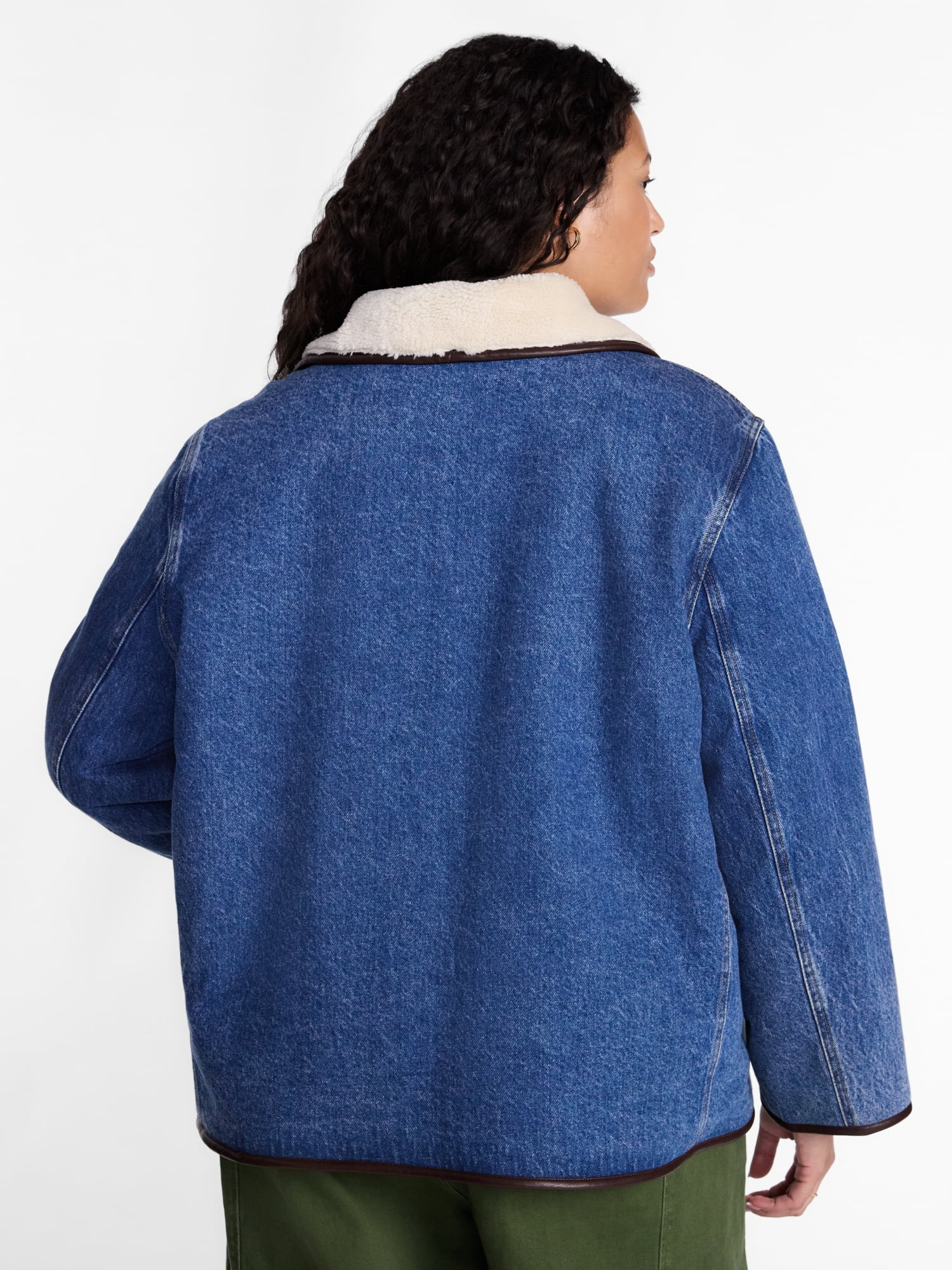 Terra & Sky Womens Plus Reversable Chore Coat, Sizes 0X-5X