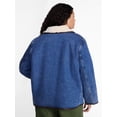 thumbnail image 3 of Terra & Sky Women’s Plus Reversible Chore Coat with Long Sleeves, Sizes 0X-5X, 3 of 7