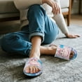 thumbnail image 3 of COEQINE Cat Teacup Butterfly Slip On House Slippers Cozy Fluffy Sandals Soft Open Toe House Slides Trendy Bedroom Shoes Foldable Travel Slippers for Her Women Men Guest, 36-37, 3 of 7