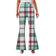 thumbnail image 5 of Frostluinai Yoga Flare Pants for Girl Fleece Lined Plaid Bell Bottoms High Waist Warm Gym Bootcut Pants Warm Winter Leggings 5-16Y, 5 of 7