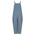 thumbnail image 6 of Wiyuqeen Overalls for Women Loose Fit Sleeveless Bib Cargo Jumpsuits Solid Baggy Wide Leg Rompers Lightweight Summer Jumpers with Pocket, 6 of 7