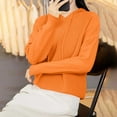 thumbnail image 5 of UTSJKR Women's Knitted Hoodies Casual Long Sleeve Drawstring Knit Textured Sweaters 2026 Fashion Solid Color Dressy Pullovers Orange M, 5 of 6