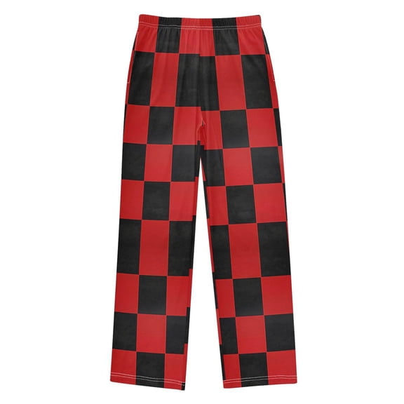 joogoo Red Checkered Kids Pajama Pants Pj Bottoms Boy Girls Sleepwear Lounge L