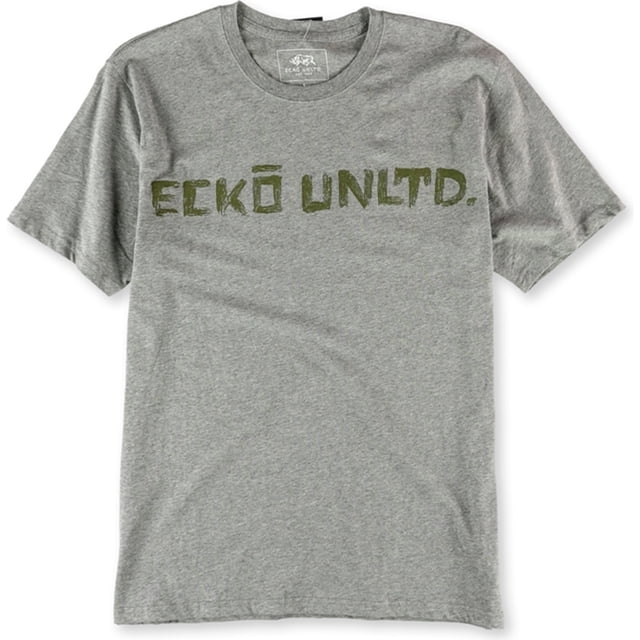 Camiseta Gráfica Ecko Unltd con Logotipo de Trazo de Pincel para Hombre Gris Extragrande