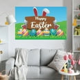 thumbnail image 5 of HongHeng 59x35 inch Happy Easter Backdrops Cloth Happy Hanging Wall Banner Bunny Grassland Eggs Photography Background for Easter Spring Party Decoration Happy Easter Sign, 5 of 6