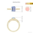 thumbnail image 4 of ANGARA Natural Emerald Cut 1.5 ct Tanzanite Solitaire Ring with Milgrain in 14K Yellow Gold for Women (Size-8x6mm) | December Birthstone, Anniversary, Jewelry Gift for Women | Natural Tanzanite Ring, 4 of 8