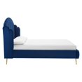 thumbnail image 3 of Modway Lana Queen Performance Velvet Wingback Platform Bed, Navy, 3 of 9