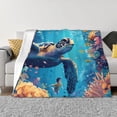 thumbnail image 1 of Fotbe Colorful Underwater Plant Turtle Manta de Franela con Estampado, Manta Ultrasuave para Cama, Sofá, Auto, Hipoalergénica y Antibolitas-50"x40", 1 of 6