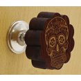 thumbnail image 2 of IBA Indianbeautifulart Brown Skull Engraved Wooden Wardrobe Knobs Cabinet Drawer Pull 10 Pcs, 2 of 3