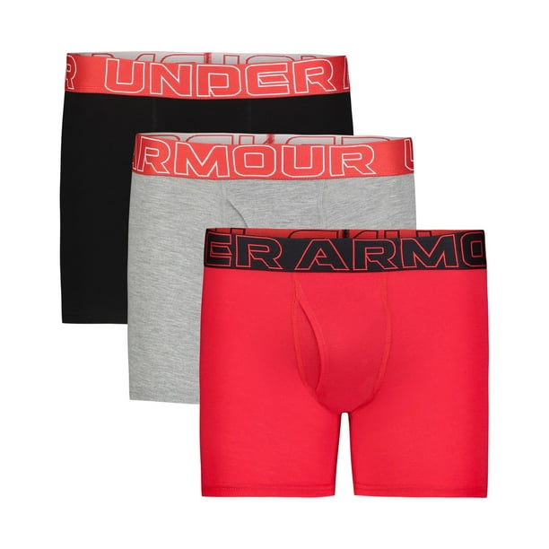 Boxers Under Armour Performance Cotton para niños YXL, paquete de 3