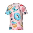thumbnail image 5 of Vsdgher Cupcakes and Donuts Print Men's Dry Fit Mesh Athletic Shirts Moisture Wicking Tennis T-Shirt Tops, 5 of 9