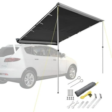 Yescom Vehicle Awning 6.6x8.4' Car Roof Rack Overlanding Shade for SUV Truck Tailgate Camping Travel, Gray