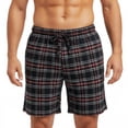 thumbnail image 2 of Men's Flannel Pajama Shorts - Super Soft Cotton Plaid Shorts with Pockets and Drawstrings - Sleep and Lounge Design 2, Medium, 2 of 6