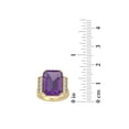 thumbnail image 5 of ARAIYA FINE JEWELRY 18k Gold Over Sterling Silver 18x13 mm Octagon-shape Amethyst and white Sapphire Solitaire Engagement Ring Size 7.5, 5 of 7