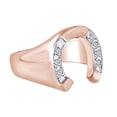 thumbnail image 2 of AFFY Father's Day Gift 0.16 Carat (Cttw) Round Shape White Natural Diamond Horseshoe Lucky Band Ring In 14k Solid Rose Gold Ring Size-12, 2 of 2