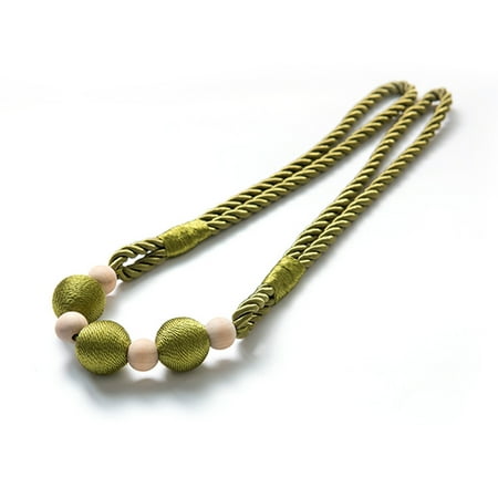

Handmade Cotton Rope Curtain Tiebacks Wooden Ball Decorative Tie Backs Holdbacks Home Accessories for Curtains Living Room Office Window Drapries No Tools Needed