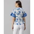 thumbnail image 7 of Moomaya Womens Printed Cotton Blouse, Boho Top, Short Sleeves Summer Top, 7 of 7